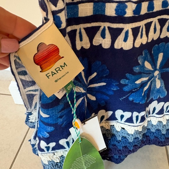 Blue and White Floral Swim Sarong by Farm Rio - Picture 3 of 5